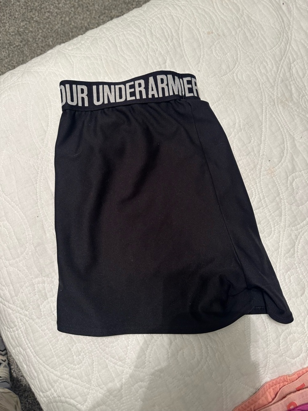Under Armour Black Athletic Shorts with Logo Waistband
